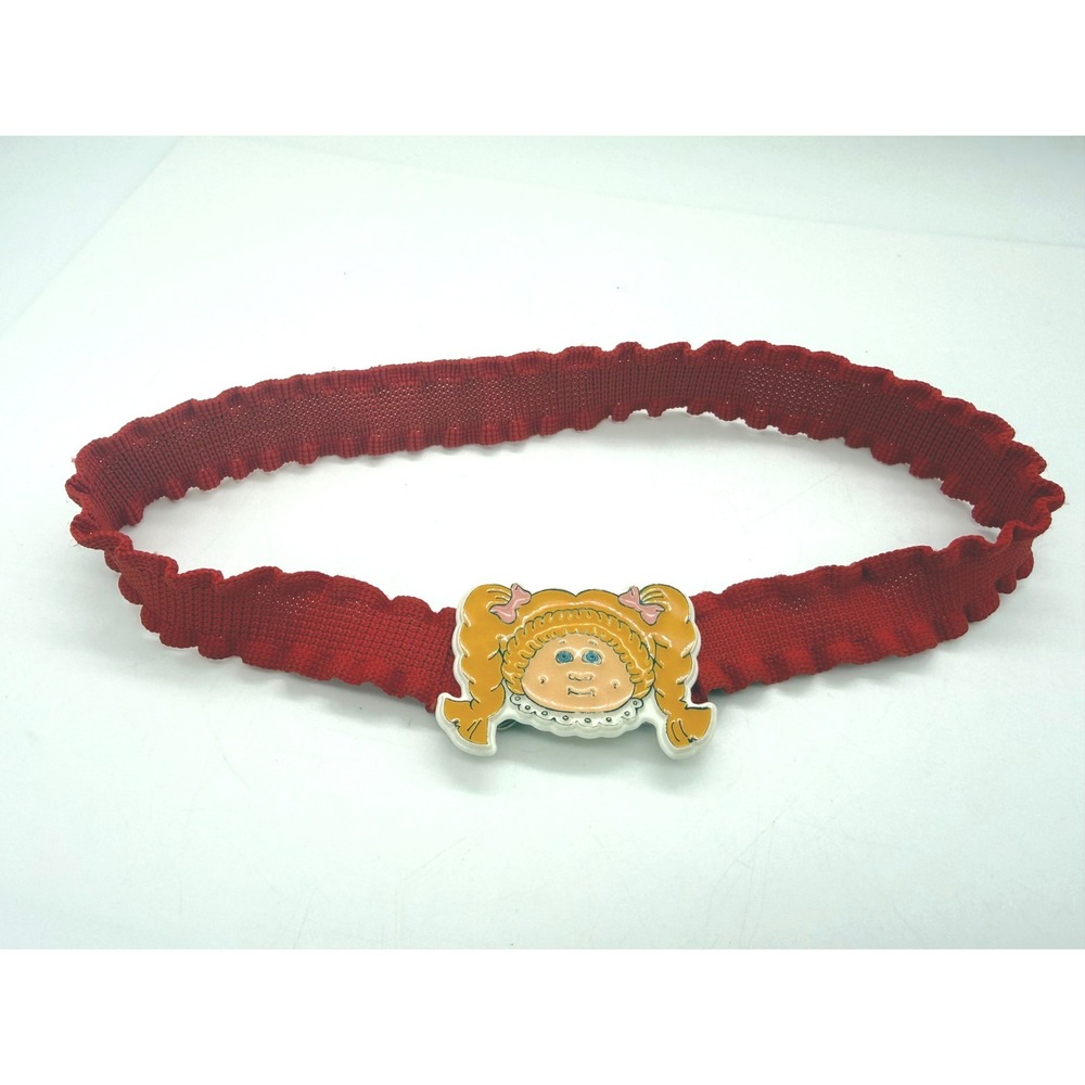 Vintage 1984 Cabbage Patch Kids Red Fashion Belt Character Buckle Pigtails 80s
